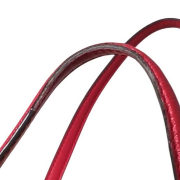 Tory Burch Parker Leather Tote Bag Red Fair Condition Handle Trim Wear 37169 - Picture 6 of 7